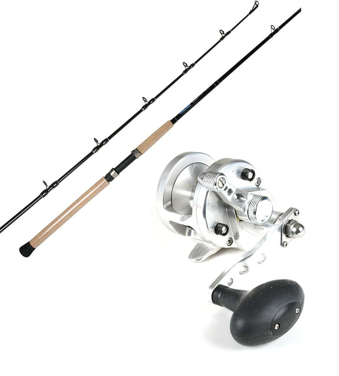 Avet SXJ 5.3 RH 1 Speed Reel / TackleDirect TDSSC701MHT Silver Hook Rod Combo